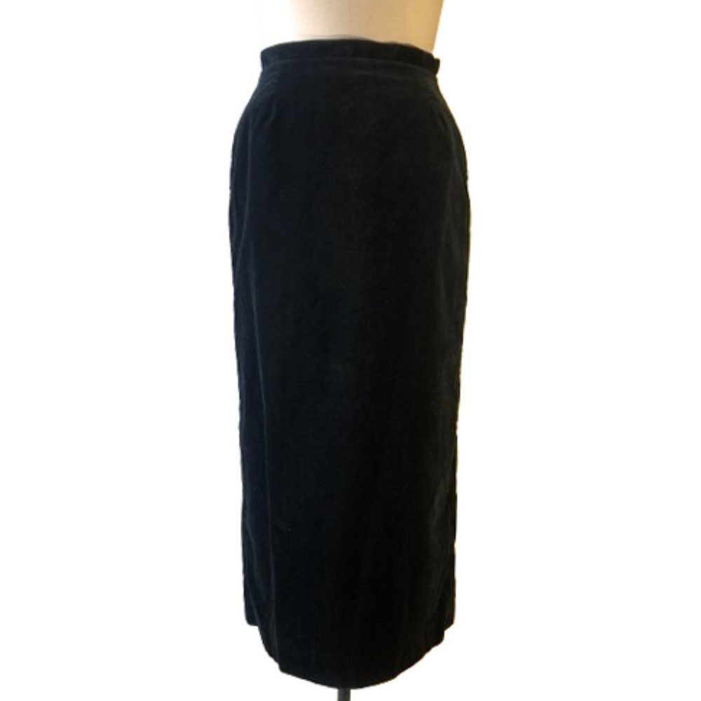 Vintage pencil fitted velvet skirt with bow - Picture 2 of 15